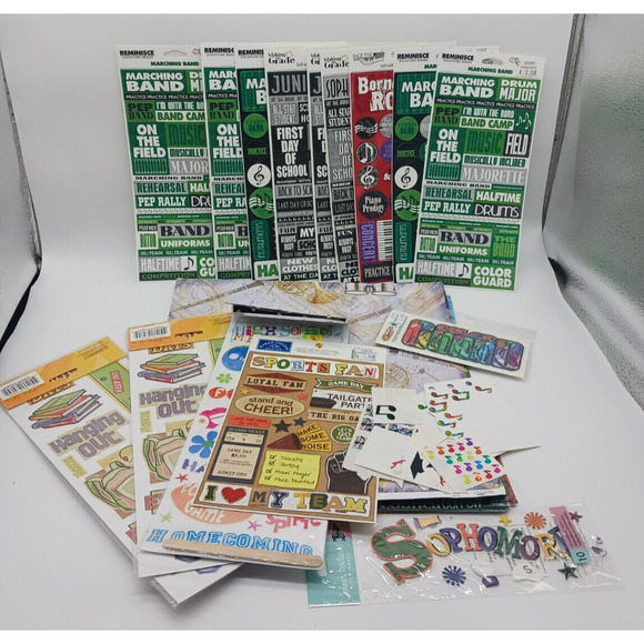 Lot Misc Marching Band High School Theme Scrapbooking Stickers Embellishments - Picture 1 of 10